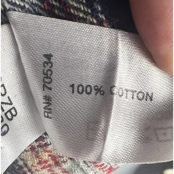 Orvis Flannel Pullover Shirt Womens Sz M Plaid Blue & Beige 1/2 Zip - Picture 7 of 9